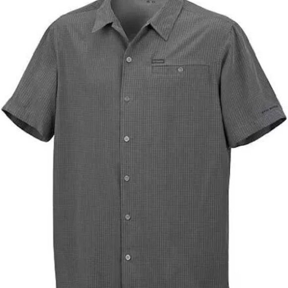 Columbia Security Check II Omni Shade UPF Button Down Shirt Gray Men's Lg NEW - Picture 1 of 14